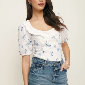 Reformation Greta Linen Top - Delicacy